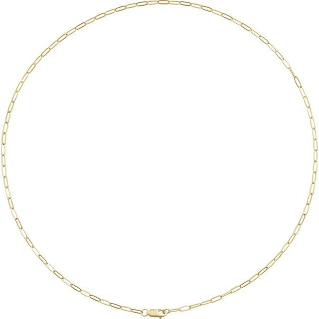Yellow Gold Paperclip Chain