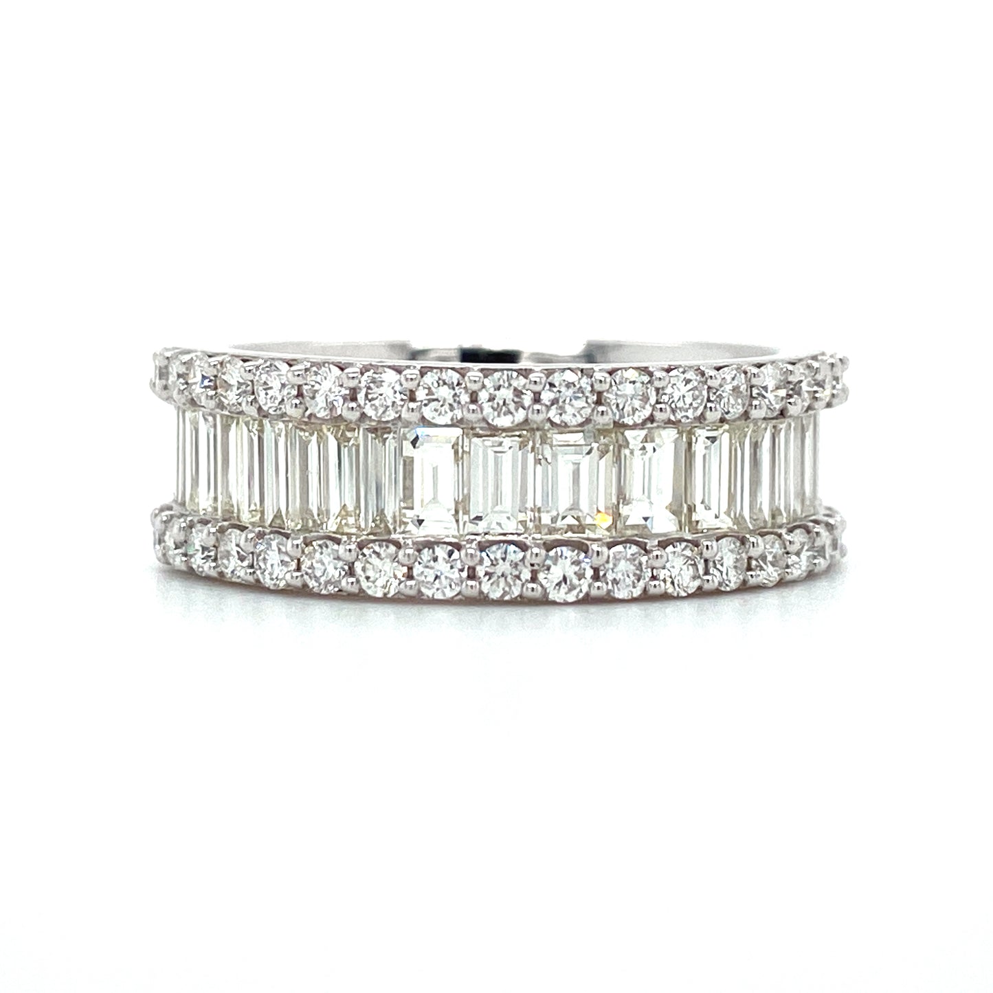 Ladies White Gold Baguette Diamond Band