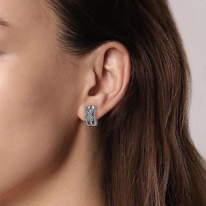 Gabriel & Co. Sterling Silver Huggie Earrings