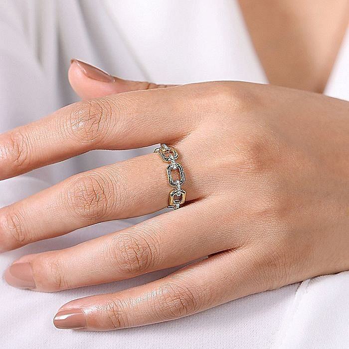 Gabriel & Co.Yellow Gold Polished Chain Link Stackable Band