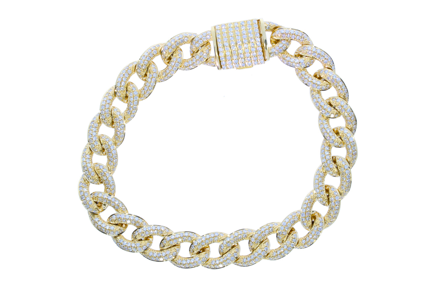 Yellow Gold Diamond Curb Style Bracelet
