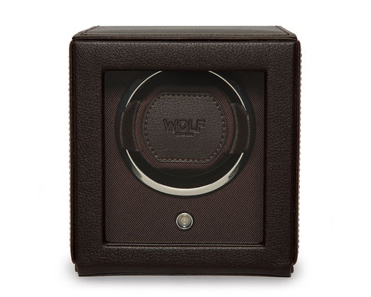 Wolf Cub Brown Single Watch Winder With Cover - Giftware - Jewelry Box
