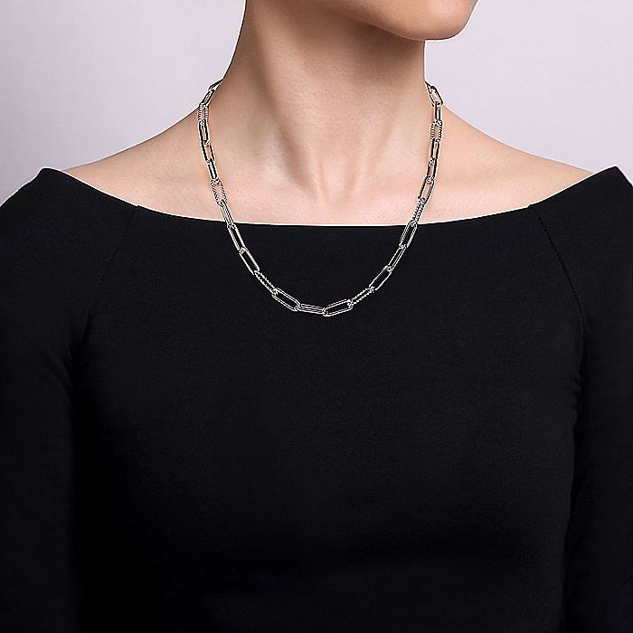 Gabriel & Co. Silver Bujukan Link Chain Necklace