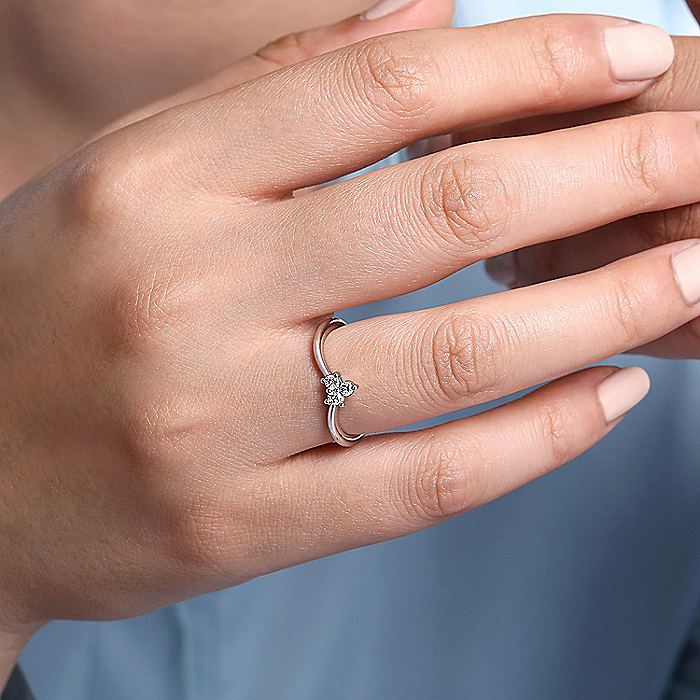 Gabriel & Co White Gold Curved Band