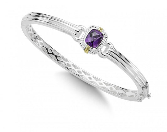 Colore Sterling Amethyst Bangle - Colored Stone Bracelets