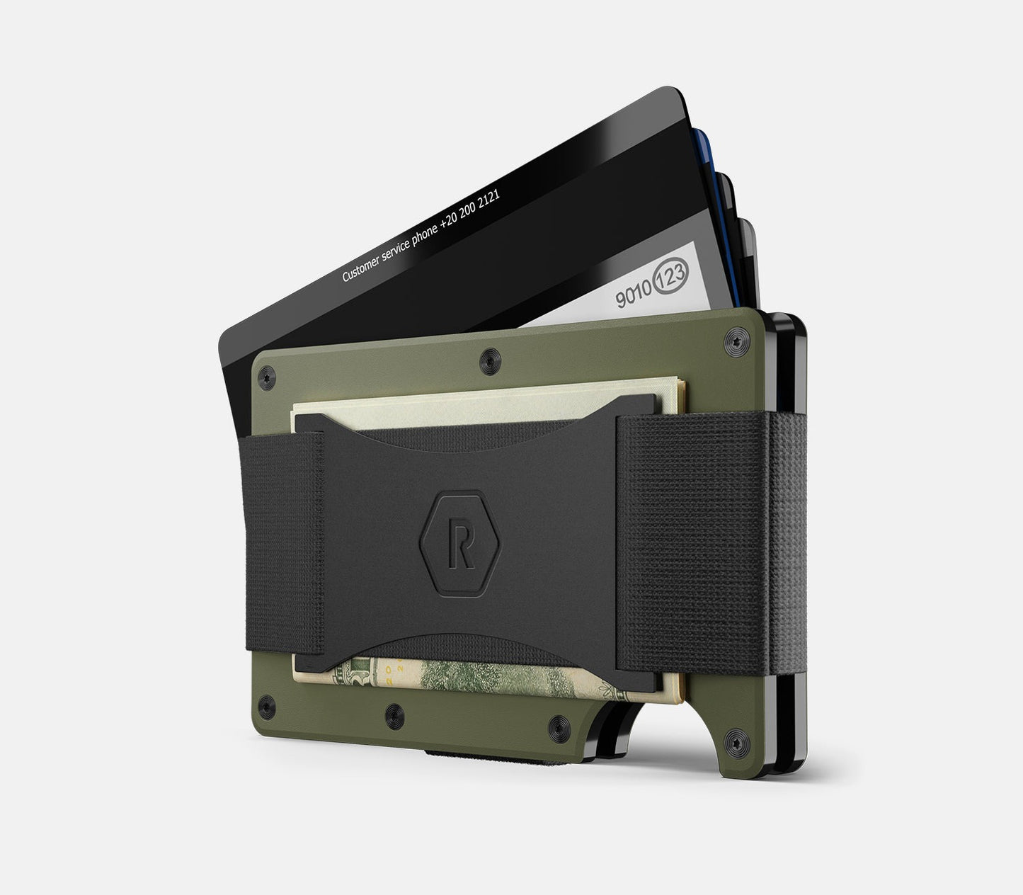 The Ridge Wallet Matte Olive Cash Strap - William Henry Money Clip
