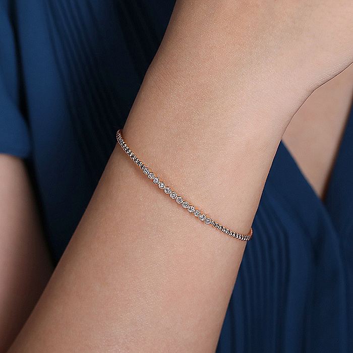 Gabriel & Co Rose Gold & Diamond Bangle Bracelet