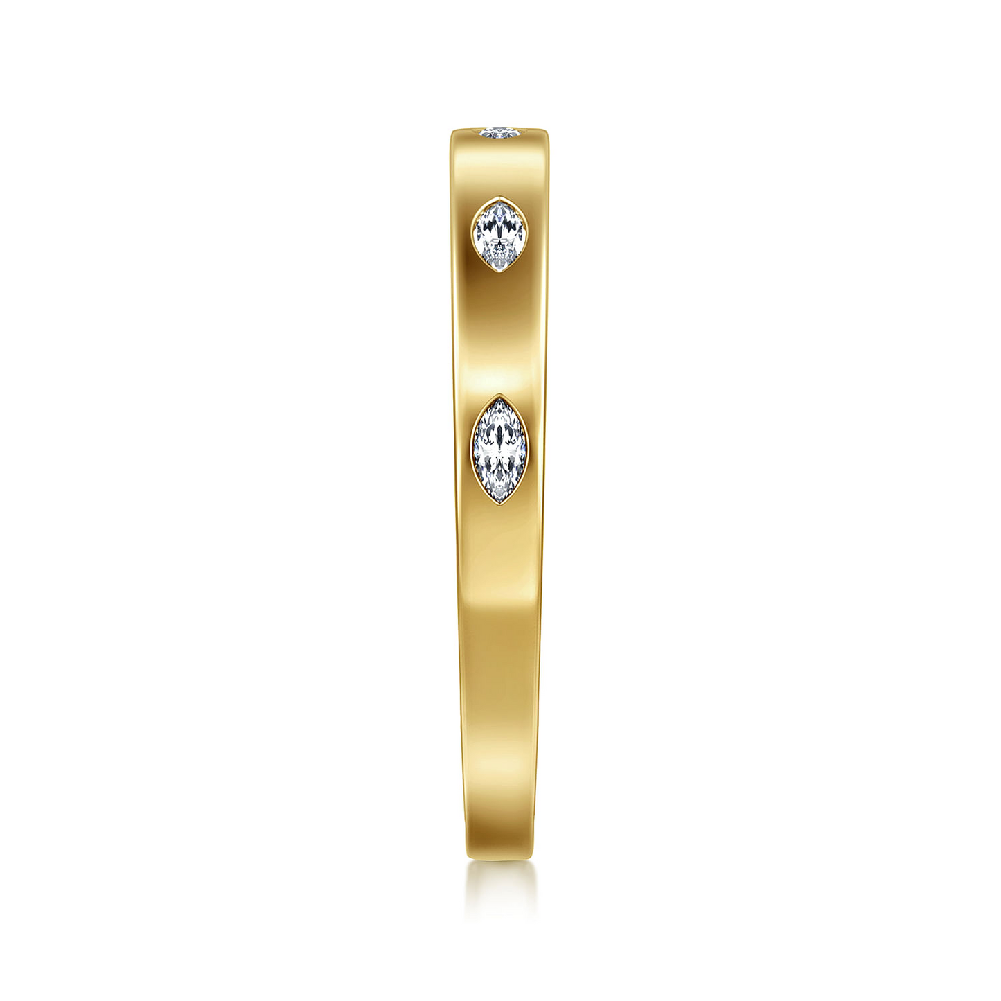 Gabriel & Co. Yellow Gold Marquise Diamond Anniversary Band