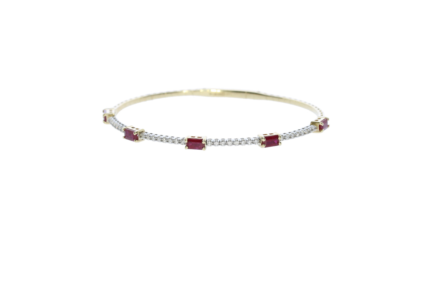 Yellow and White Gold Ruby and Diamond Bracelet