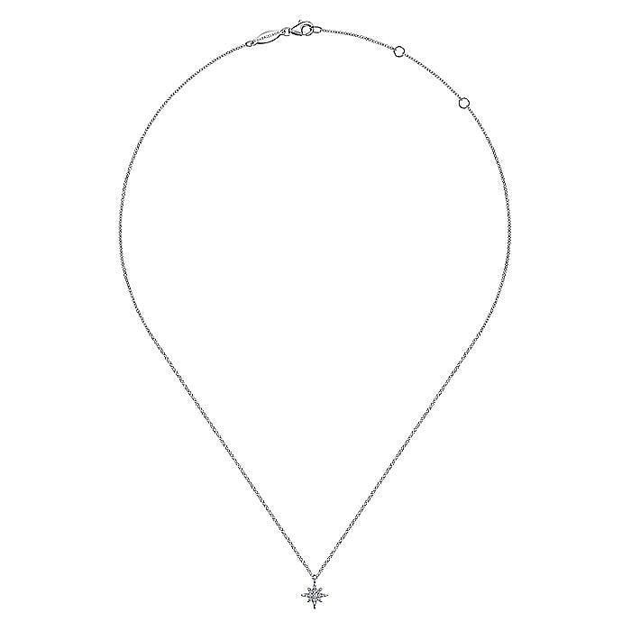 Gabriel & Co. White Gold Diamond Starburst Pendant