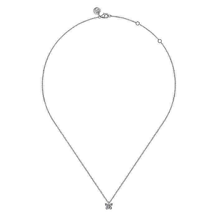 Gabriel & Co. White Gold Diamond Butterfly Pendant