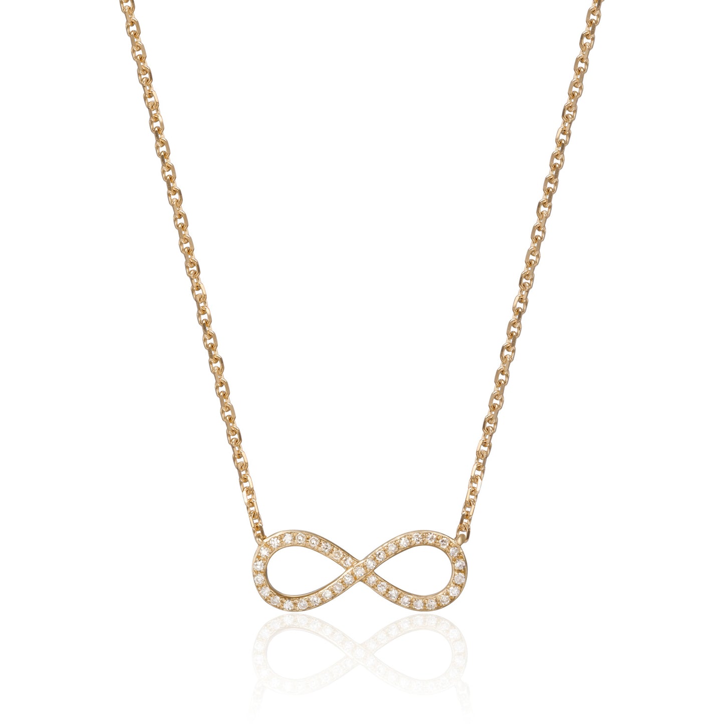Luvente Yellow Gold Diamond Infinity Necklace