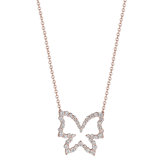 Verragio Rose Gold Diamond Butterfly Pendant - Diamond Pendants