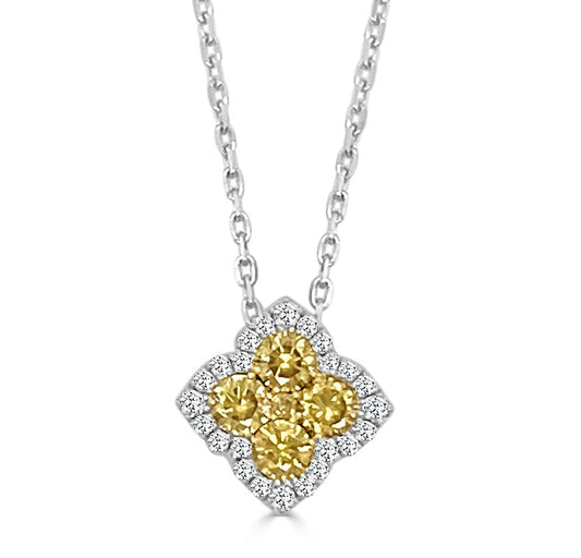 Frederic Sage White & Yellow Gold Fleur D’Amour Diamond Necklace - Diamond Pendants