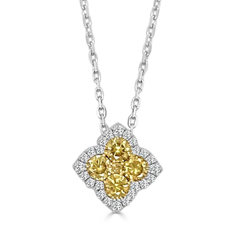 Frederic Sage White & Yellow Gold Fleur D’Amour Diamond Necklace - Diamond Pendants