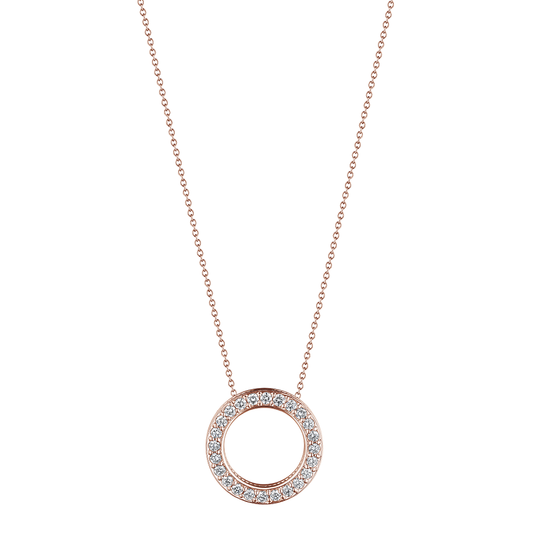 Verragio Rose Gold Diamond Circle Pendant - Diamond Pendants