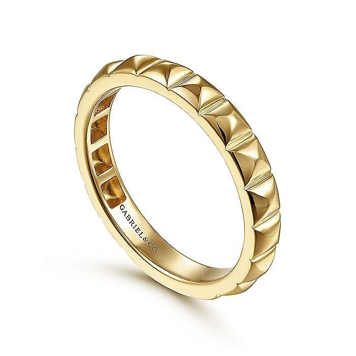 Gabriel & Co. Yellow Gold Pyramid Ring - Gold Fashion Rings - Women's