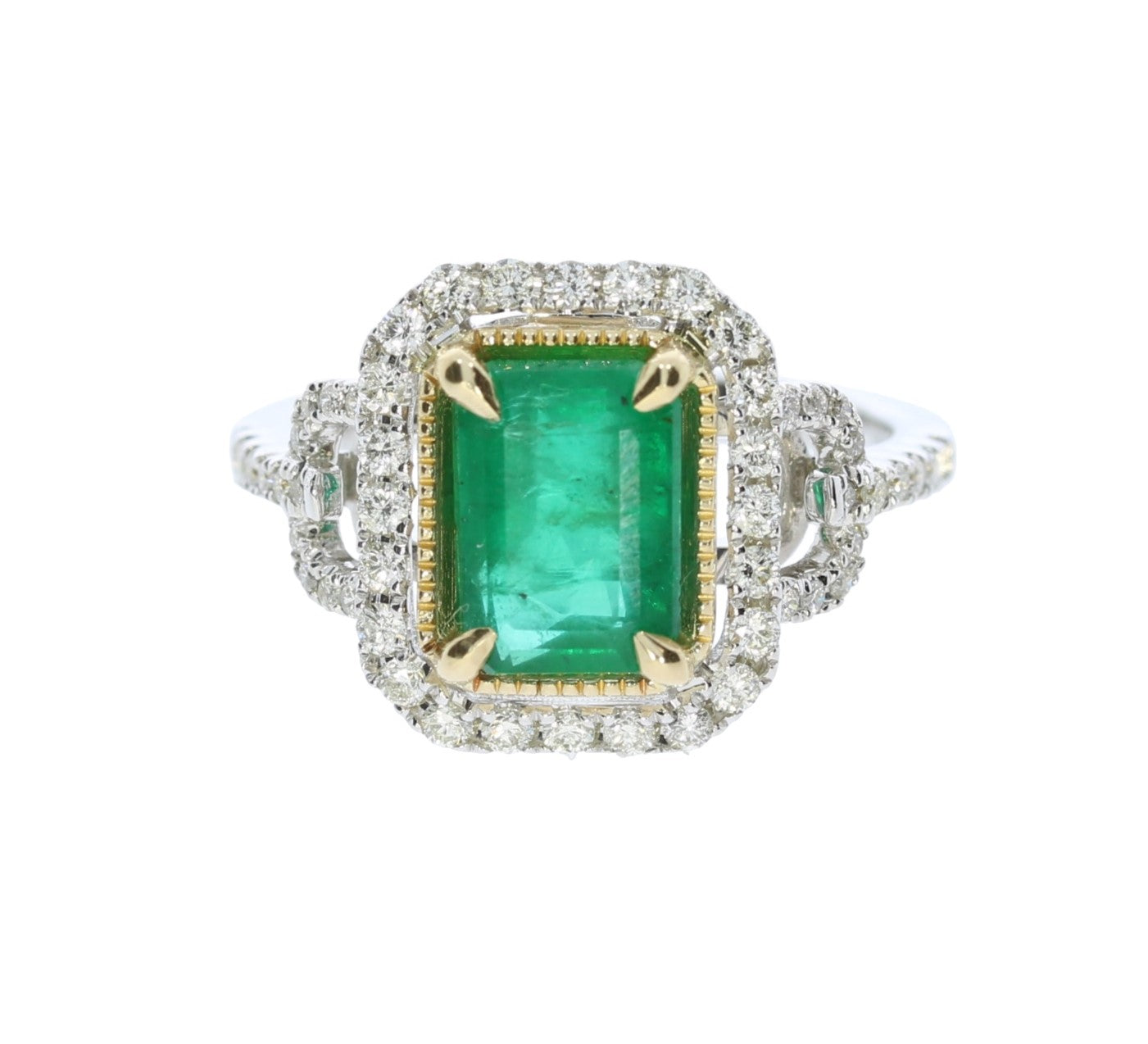Emerald and Diamond White Gold Ring – David Scott Fine Jewelry