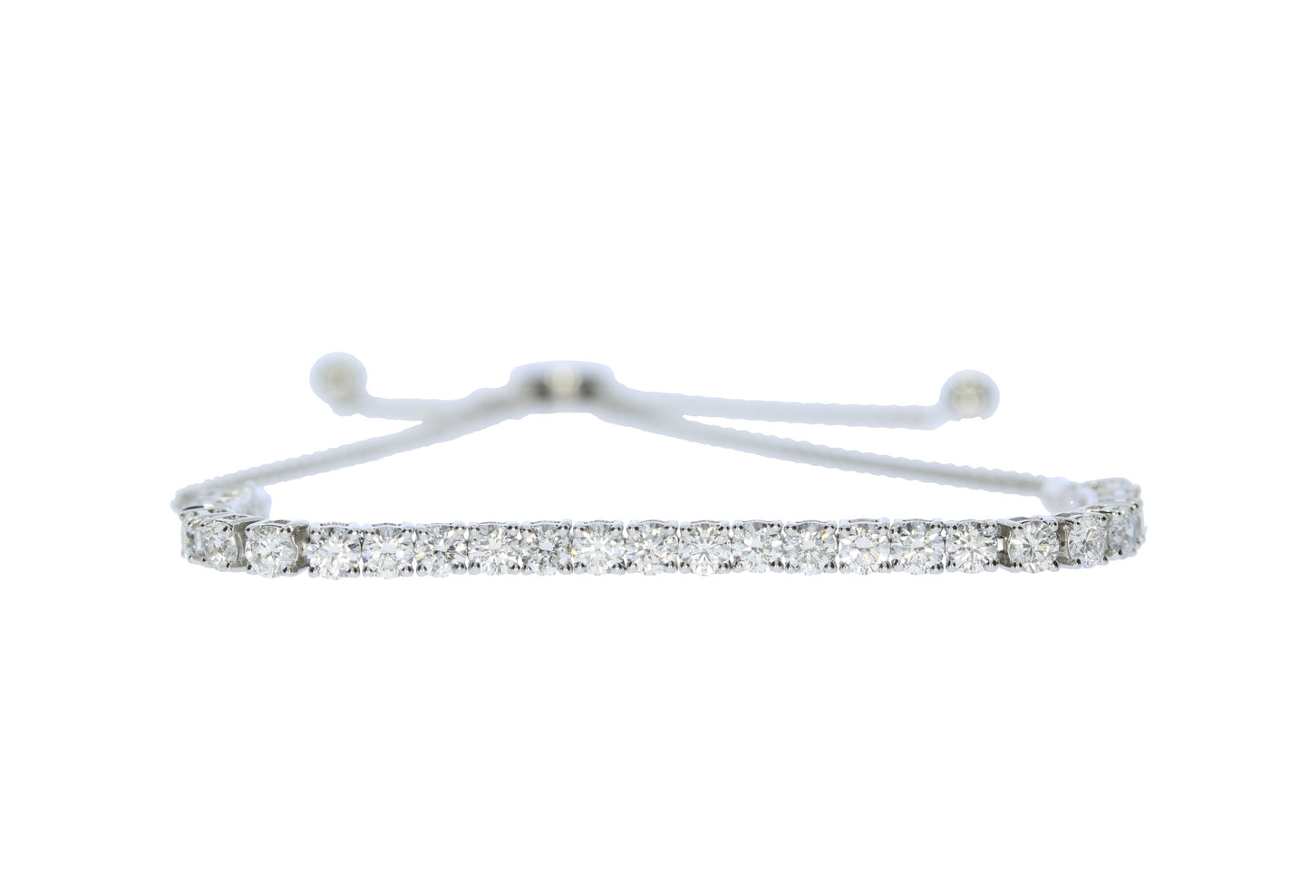 Green Rocks White Gold Labratory Grown Diamond Bolo Bracelet