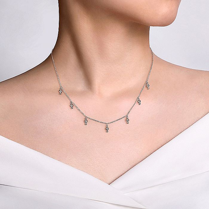 Gabriel & Co. Sterling Silver Bujukan Bead Drop Necklace
