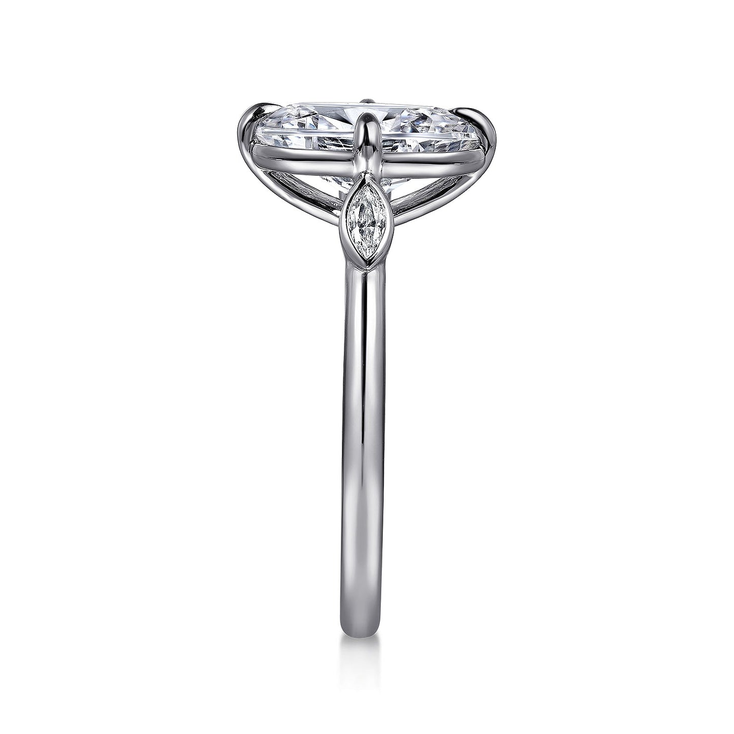 Gabriel & Co. Oval Three Stone Semi-Mount Engagement Ring