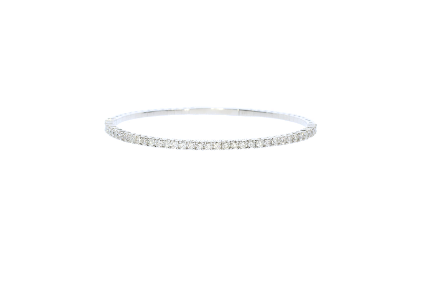 White Gold Diamond Flexible Bangle Bracelet