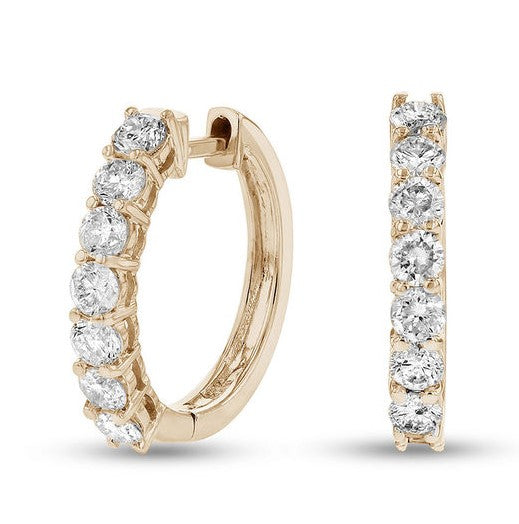 Yellow Gold Diamond Huggie Earrings