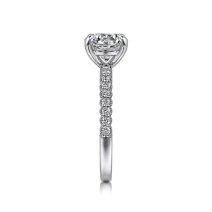 Gabriel & Co. White Gold Round Semi Mount Engagement Ring