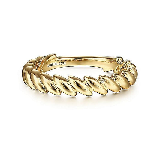 Gabriel & Co. Yellow Gold Tilted Leaf Ring - Gold Fashion Rings - Women's
