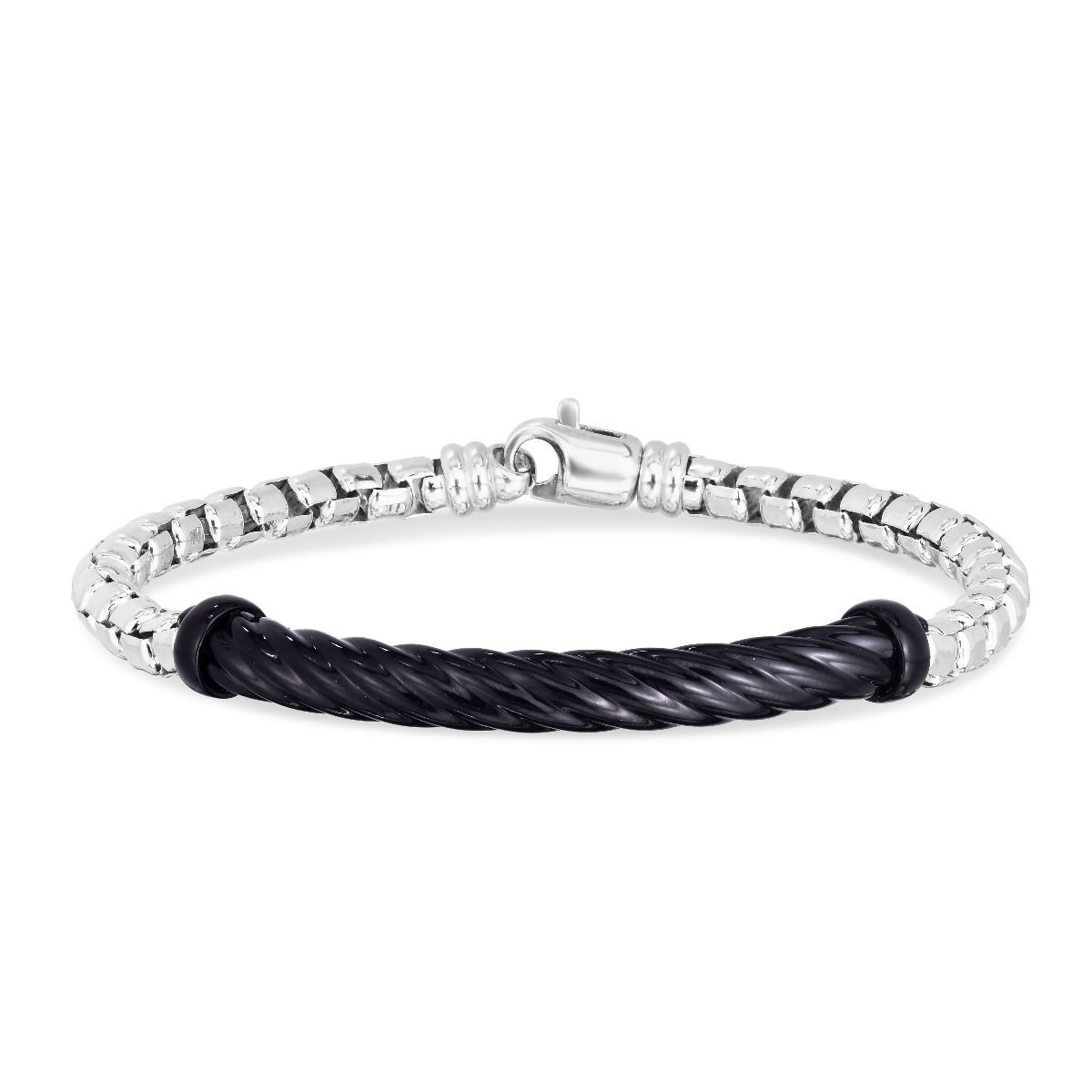 Phillip Gavriel Black Enamel Cable Bracelet
