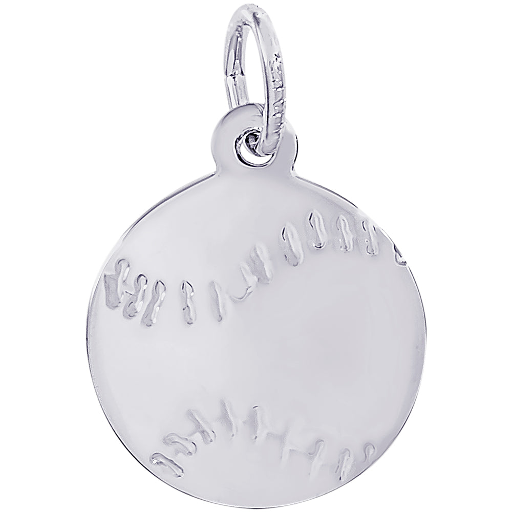 Rembrandt Silver Flat Baseball Charm