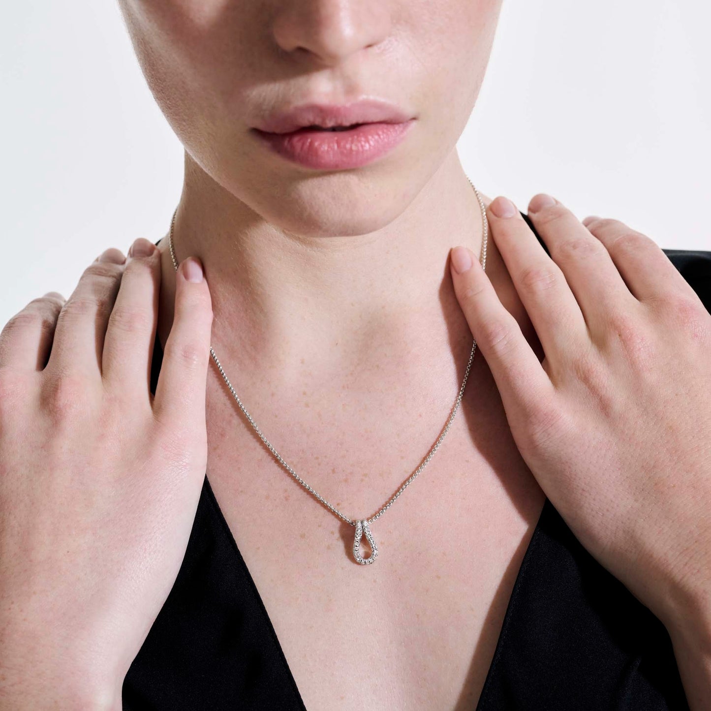 John Hardy Sterling Silver Surf Diamond Pendant Necklace