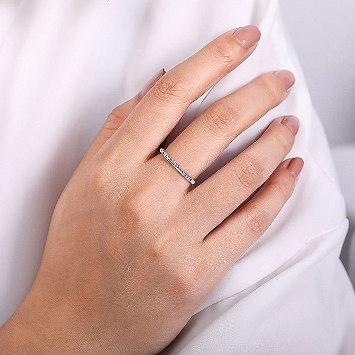 Gabriel & Co White Gold Twisted Rope Stackable Ring