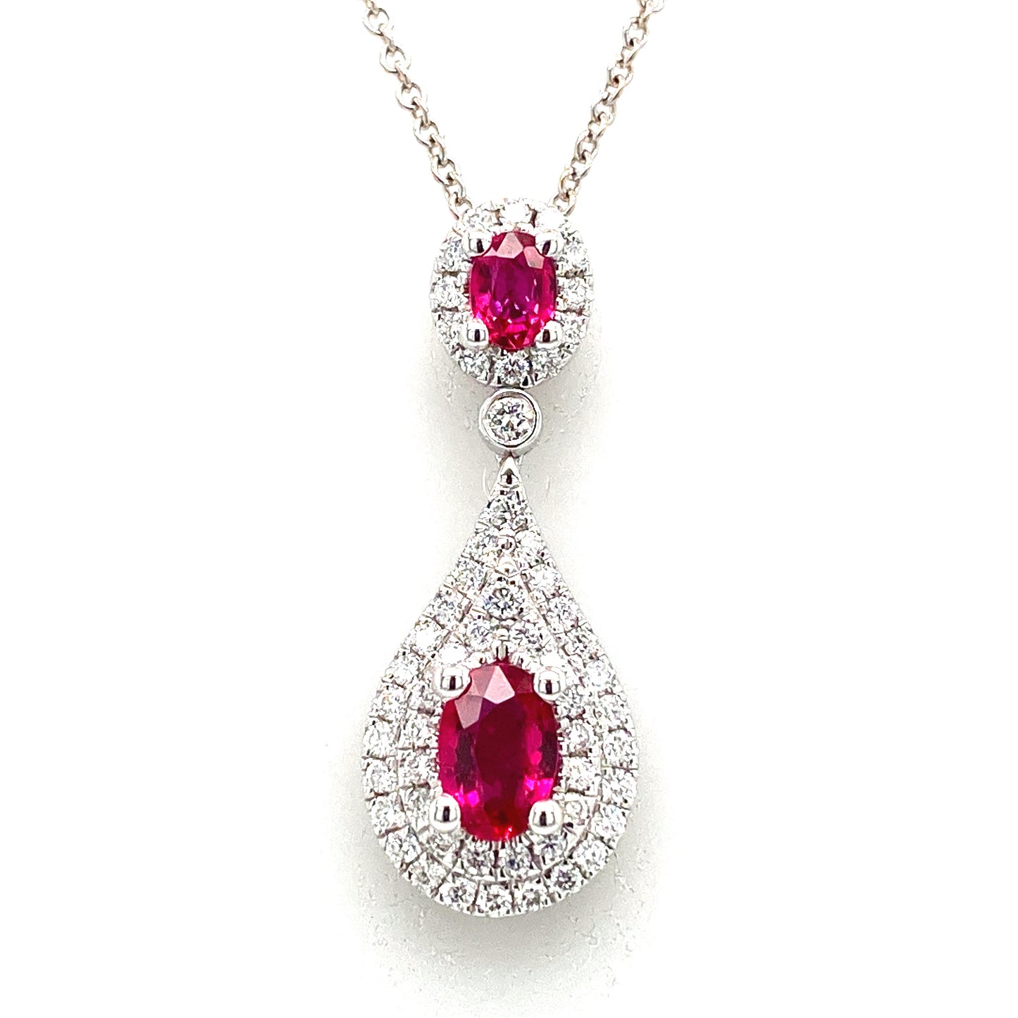 Ruby And Diamond Drop Necklace