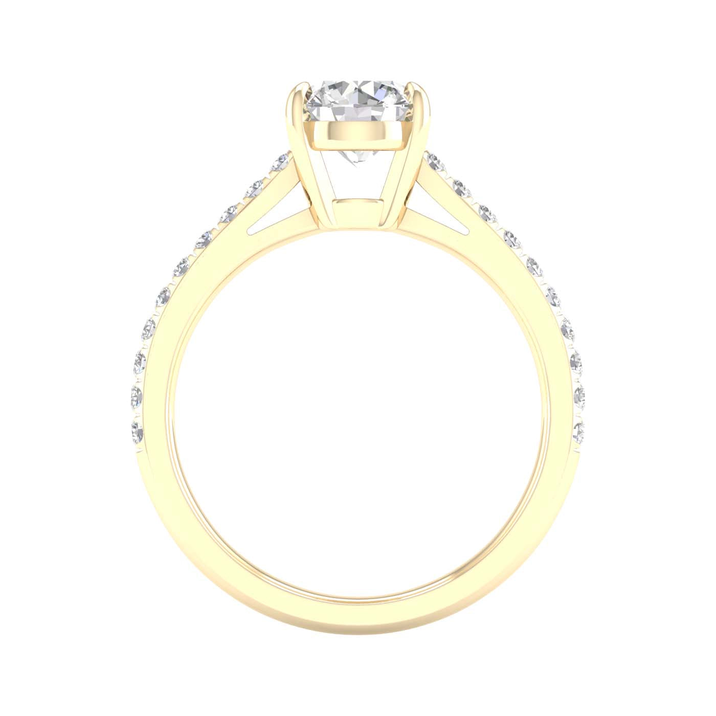 Yellow Gold Laboratory Grown Round Brilliant Diamond Engagement Ring - Diamond Engagement Rings