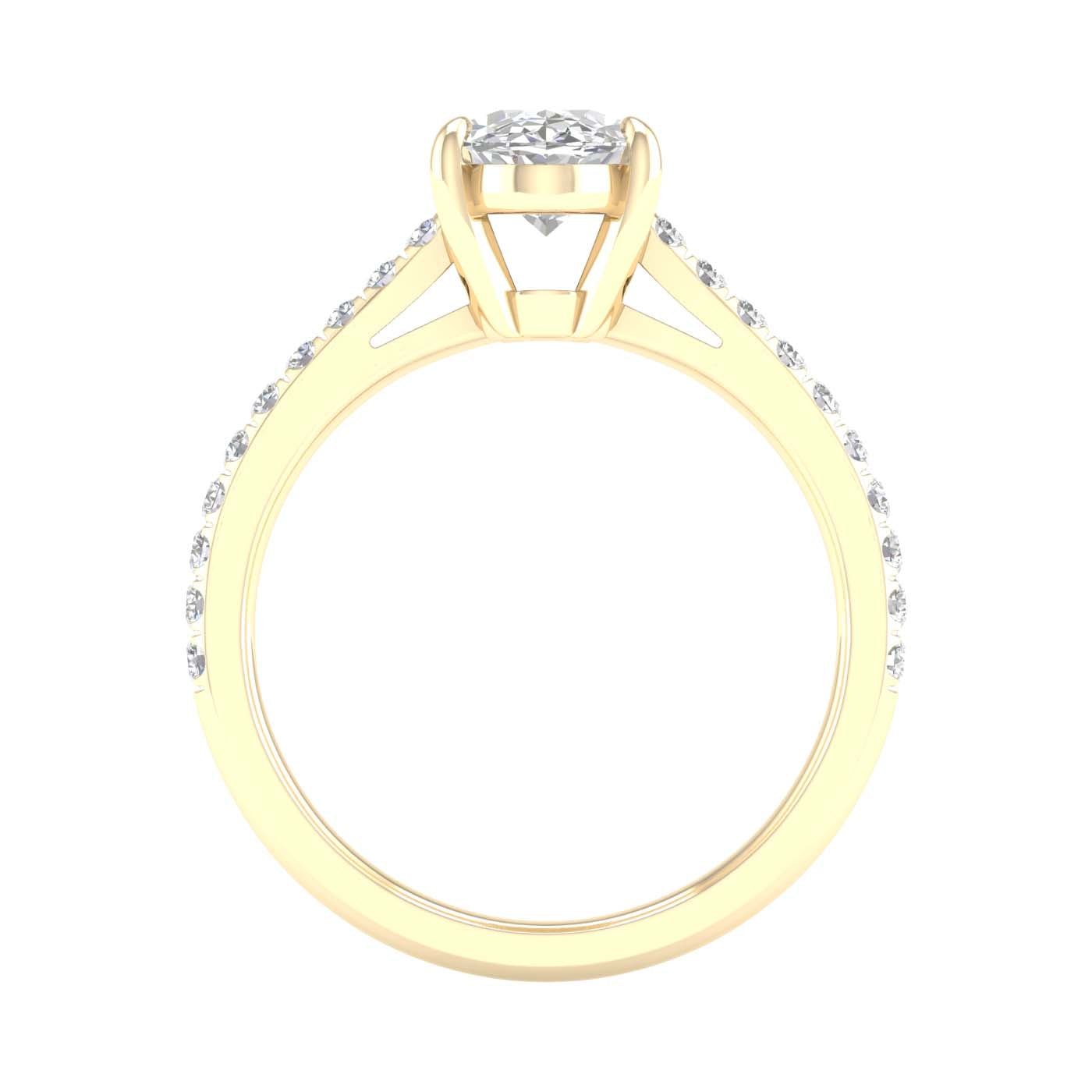 Yellow Gold Oval Laboratory Grown Diamond Engagement Ring - Diamond Engagement Rings