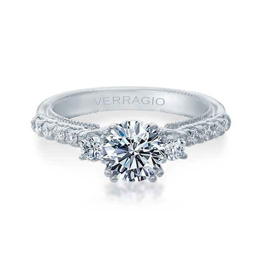 Verragio Renaissance Collection Three Stone Style Engagement Ring - Diamond Semi-Mount Rings