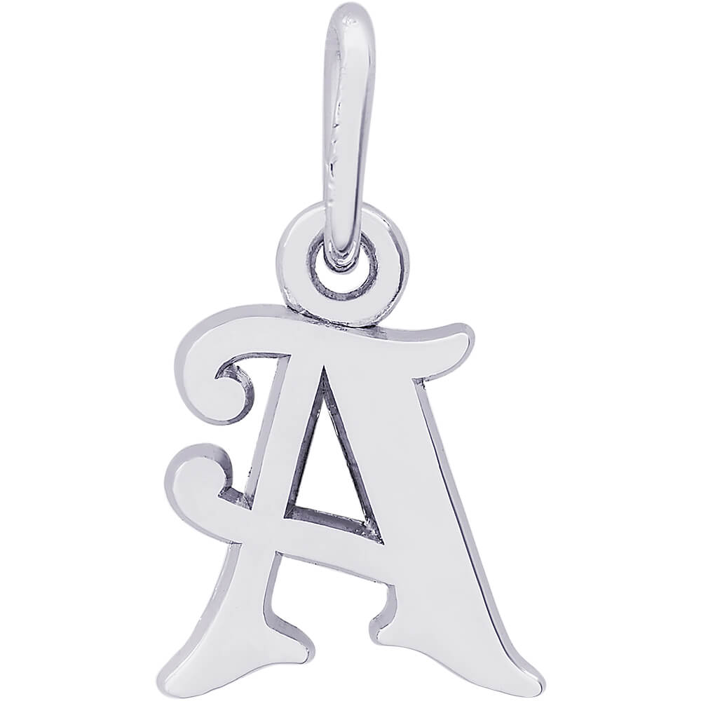 Curly Initial a Accent Charm