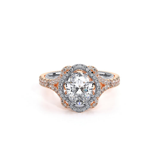 Verragio Couture Collection Rose & White Gold Halo Engagement Ring - Diamond Semi-Mount Rings