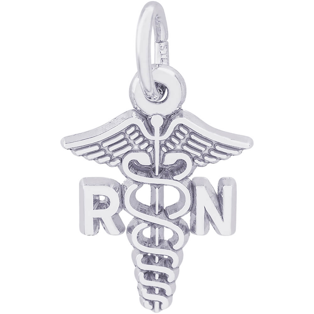 Rembrandt Sterling Silver RN Caduceus Charm