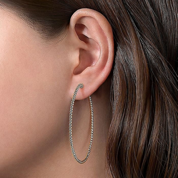 Gabriel & Co. Yellow Gold Bujukan Classic 60mm Hoop Earrings