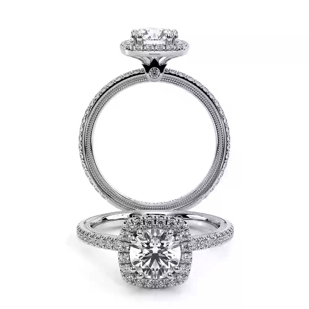 Verragio Tradition Collection White Gold Cushion Halo Semi-Mount Engagement Ring