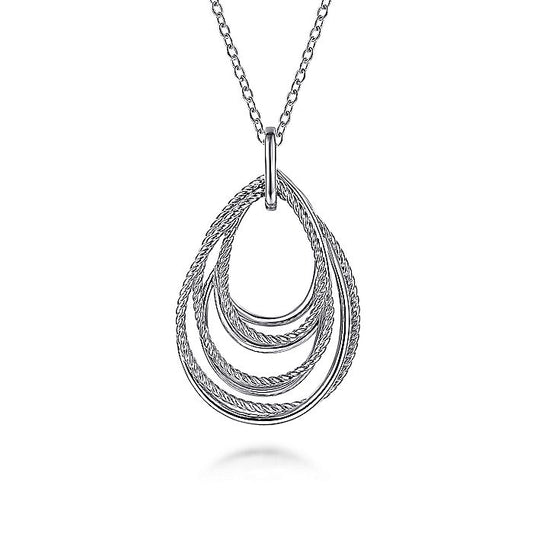 Gabriel & Co Sterling Silver Rope Fashion Pendant Necklace - Silver Necklace