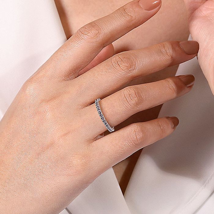 Gabriel & Co White Gold Alexandrite Stackable Ring
