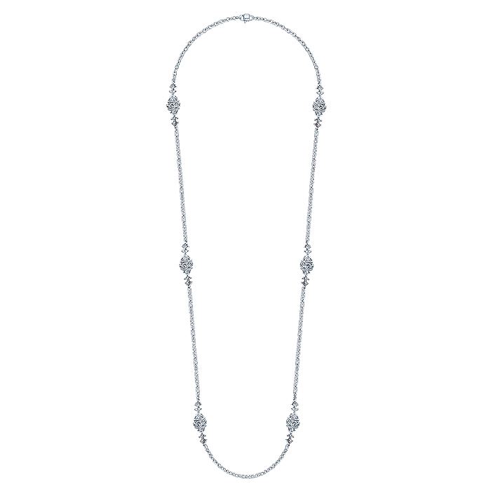 Gabriel & Co Sterling Silver Filigree Bead Station Necklace