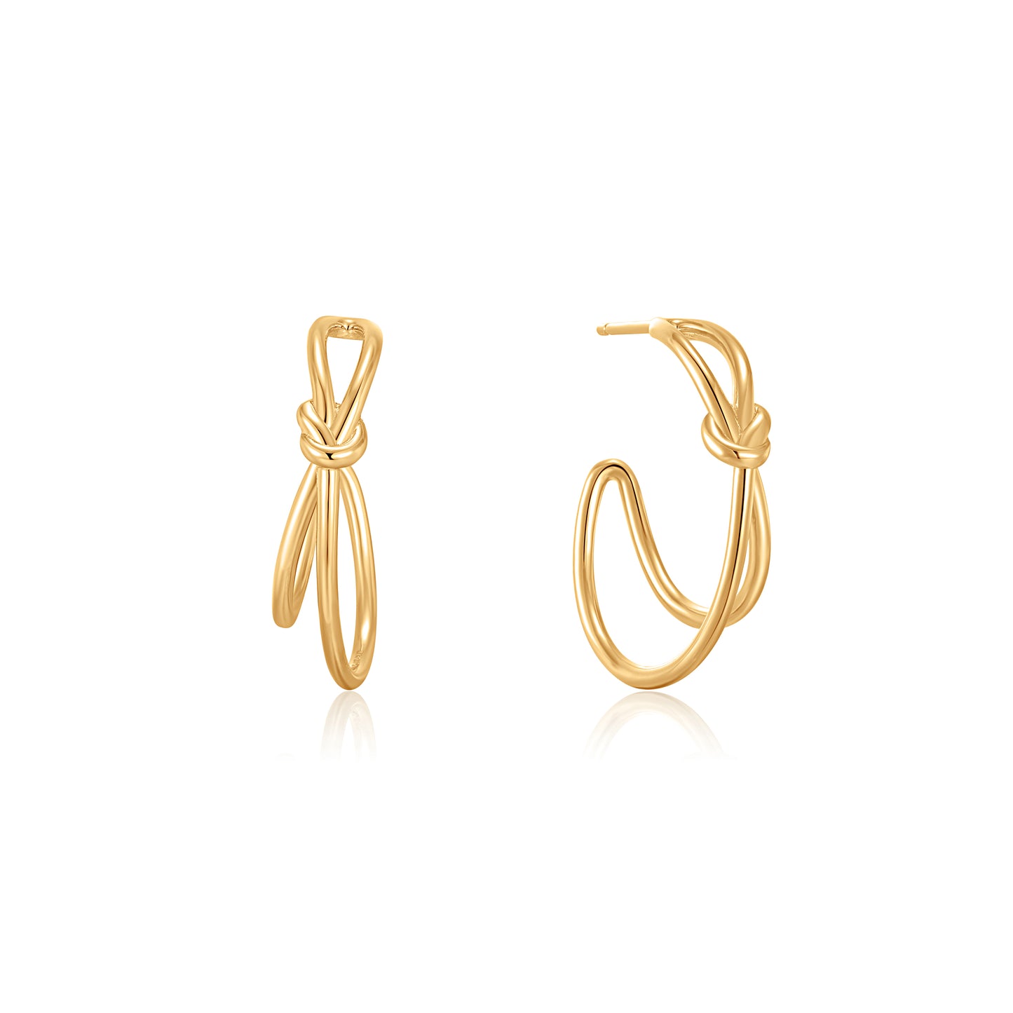 Ania Haie Knot Stud Hoop Earrings - Silver Earrings