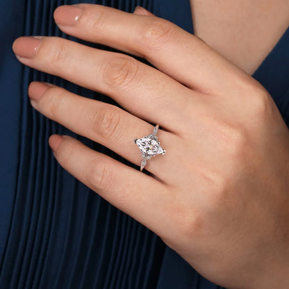 Gabriel & Co. - Celia - 14K White Gold Marquise Shape Diamond Engagement Ring - Diamond Semi-Mount Rings