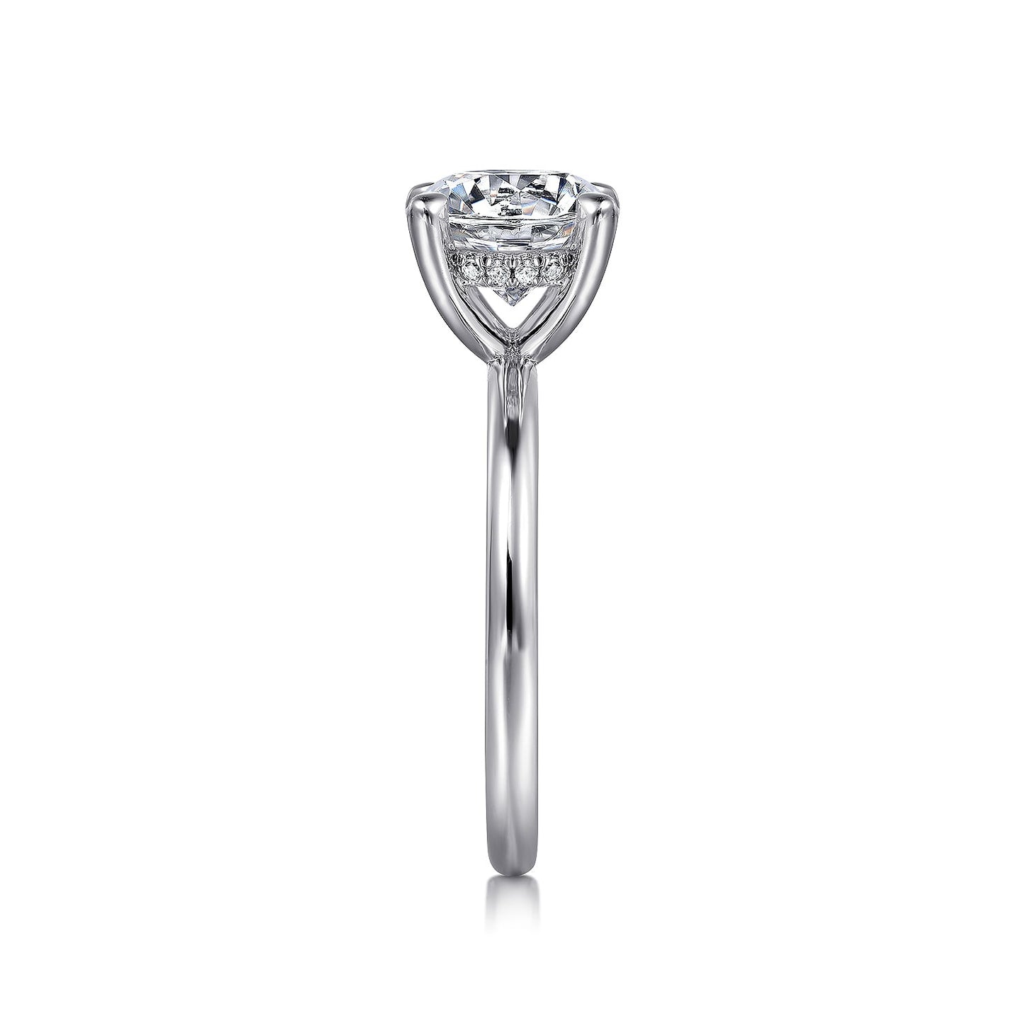 Gabriel & Co. 14 Karat White Gold Round Hidden Halo Polished Semi-Mount