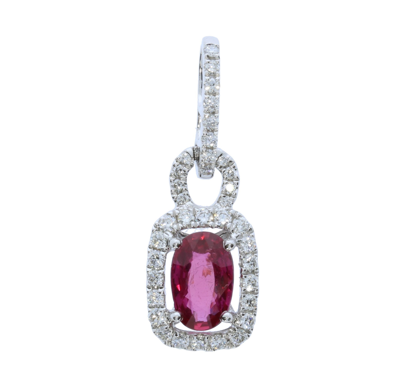 White Gold Ruby and Diamond Pendant
