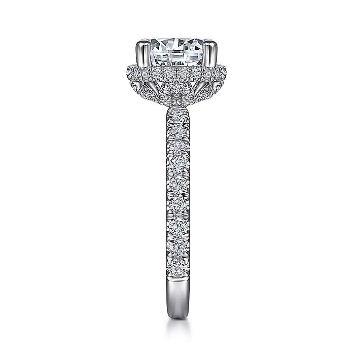 Gabriel & Co White Gold Hidden Halo Semi-Mount Engagement Ring